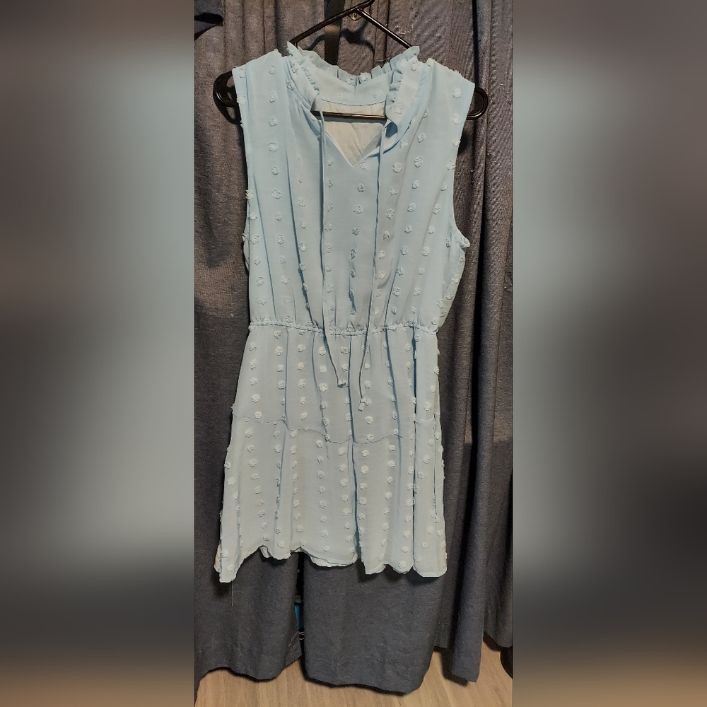 2 Chiffon high neck sleeveless Dresses, Pink and other one is Blue, both size Lg